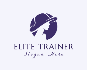 Woman Hat Silhouette logo design