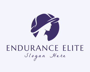 Woman Hat Silhouette logo design