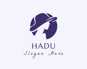 Modeling - Woman Hat Silhouette logo design