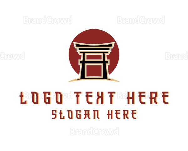 Japanese Temple Landmark Logo