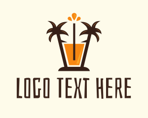 Beach - Tropical Palm Orange Juice logo design
