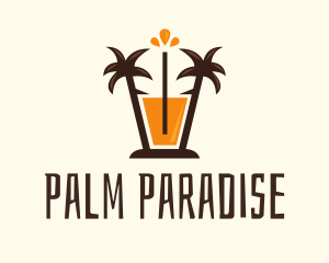 Tropical Palm Orange Juice logo design