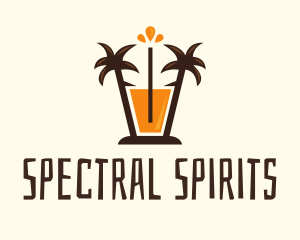 Tropical Palm Orange Juice logo design