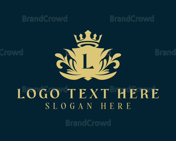 Ornate Shield Crown Logo