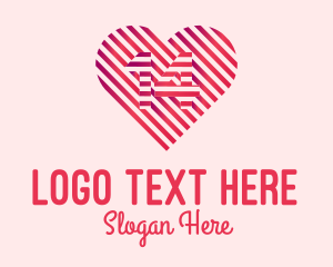 Striped - Valentine Heart Number 14 logo design