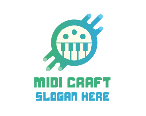 Midi - Digital Piano Media logo design