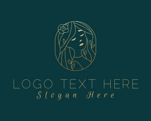 Golden Floral Girl Logo