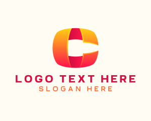 Lettermark - Abstract Multimedia Ribbon Letter C logo design