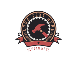 Lumberjack - Hammer Saw Carpentry logo design