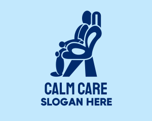 Patient - Blue Massage Chair Person logo design