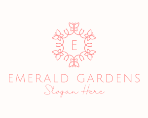 Butterfly Wreath Feminine Cosmetics logo design