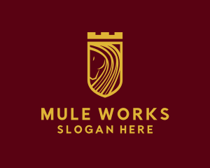 Mule - Gold Stallion Castle logo design