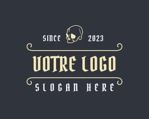 Grunge - Gothic Old Skull logo design