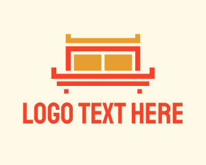 Bed - Geometric Bed Frame logo design