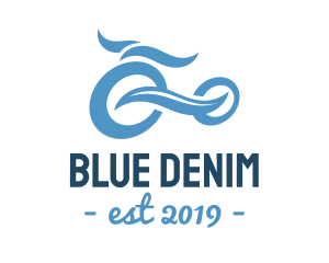 Blue Motorbike Bicycle logo design