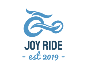 Ride - Blue Motorbike Bicycle logo design