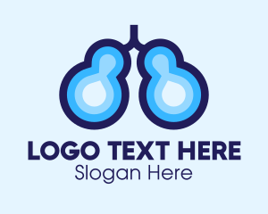 Lung Doctor - Blue Respiratory Lungs logo design