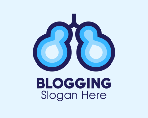 Health - Blue Respiratory Lungs logo design