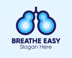 Bronchitis - Blue Respiratory Lungs logo design