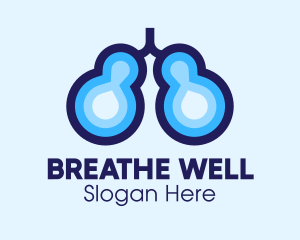 Asthma - Blue Respiratory Lungs logo design