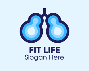 Infectious Disease - Blue Respiratory Lungs logo design