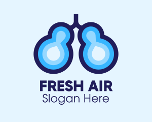 Blue Respiratory Lungs logo design