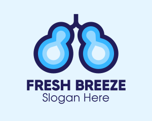 Blue Respiratory Lungs logo design