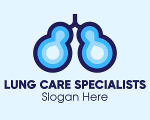 Blue Respiratory Lungs logo design