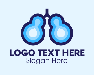 Med - Blue Respiratory Lungs logo design