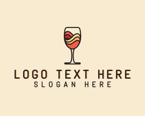 Booze - Wine Glass Drink logo design