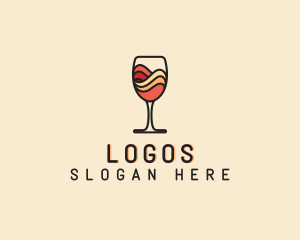 Cocktail - Wine Glass Drink logo design