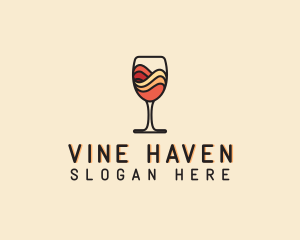 Wine Glass Drink logo design