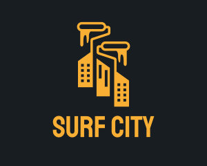 City Building Roller Paint  logo design