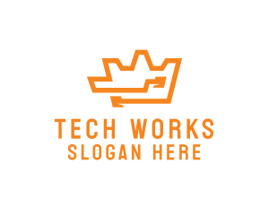Tech Crown Circuit logo design