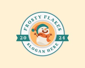 Cute Snowman Mascot logo design