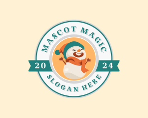 Cute Snowman Mascot logo design