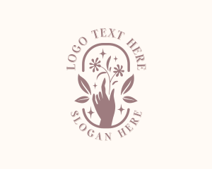 Mindfulness - Hands Flower Decorator logo design