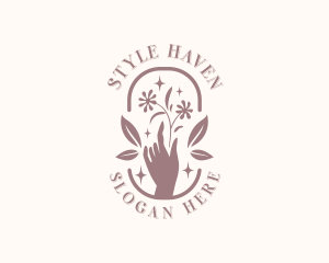 Hands Flower Decorator Logo