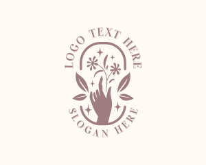 Wedding - Hands Flower Decorator logo design