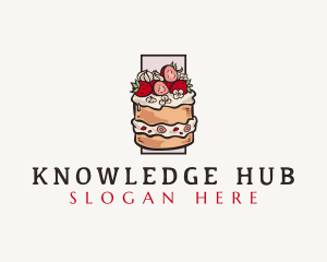 Strawberry Cake Dessert Logo