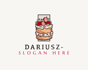 Dessert - Strawberry Cake Dessert logo design