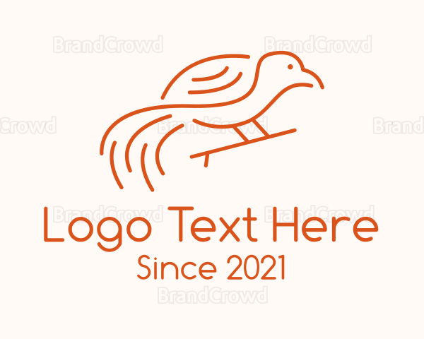 Orange Bird Outline Logo