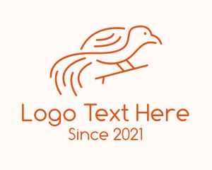 Finch - Orange Bird Outline logo design