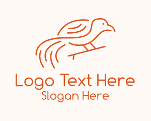 Orange Bird Outline Logo