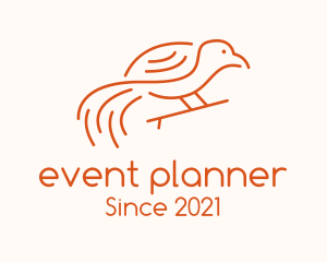 Birdwatching - Orange Bird Outline logo design