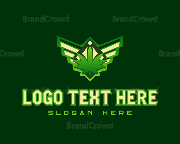 Wing Weed Badge Logo