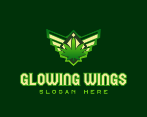 Wing Weed Badge logo design