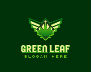 Wing Weed Badge logo design