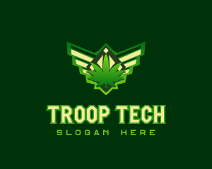 Troop - Wing Weed Badge logo design