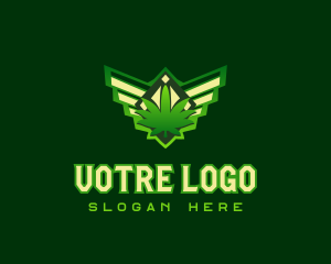 Smoke - Wing Weed Badge logo design
